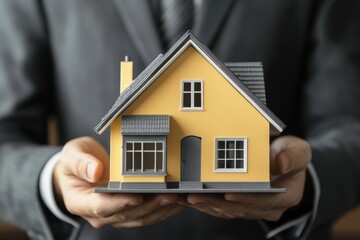 Real Estate Agent Offering House to Buyers