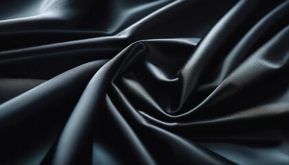 Fototapeta premium Black draped satin as a background.