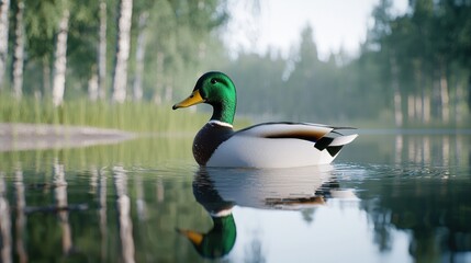 Fototapeta premium Mallard Duck on Calm Water