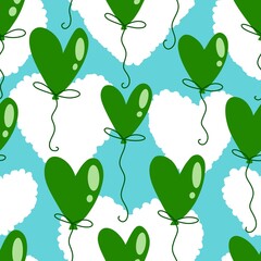 Valentine hearts seamless 14 February love pattern for wrapping paper