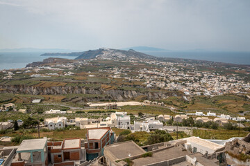 Views from the island of Santorini in Greece