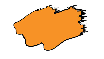  Abstract Red Brush Stroke on Orange Background