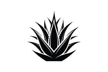 aloe vera silhouette, aloe vera icon, silhouette illustration vector  