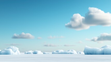 Icy Landscape Under a Blue Sky