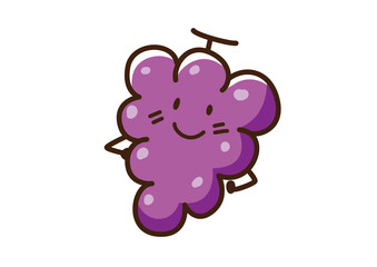 ぶどう　キャラクター　ゆるかわ　透過png