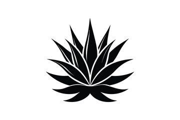 aloe vera silhouette, aloe vera icon, silhouette illustration vector  