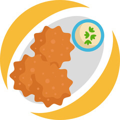 Crispy Indian Snack: A light and crunchy papadum, typically served as a side dish or appetizer in Indian cuisine.