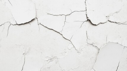Obraz premium Close-up of a cracked, white, textured surface.