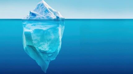 Obraz premium Visualize the contrast between seen and unseen in this vivid iceberg image, representing the hidden depths below the surface.