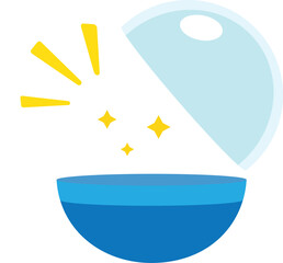 Blue Opened Gashapon toy Plastic Capsule icon.