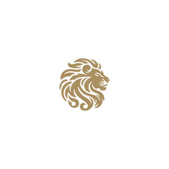 Lion head logo design. Lion emblem vector icon illustration design	