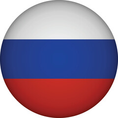 Russian flag vector illustration, round shape button icon