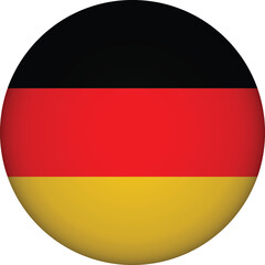 Germany flag vector illustration, round shape button icon