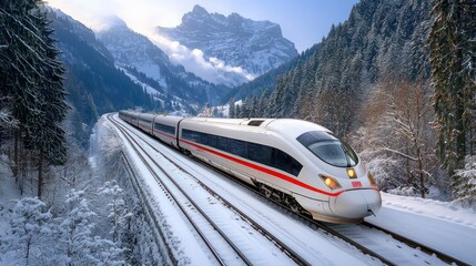 Snowy Mountain Train Journey