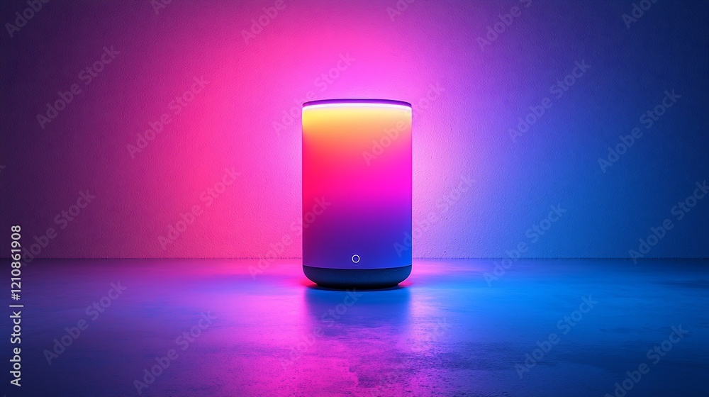 Poster smart speaker with colorful ambient light.
