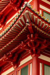 Architecture and detail of the roof and cornice of a Buddhist temple in Asia © Alvaro