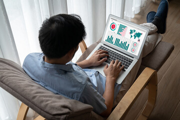 Obraz premium Business data dashboard provide modish business intelligence analytic for marketing strategy planning