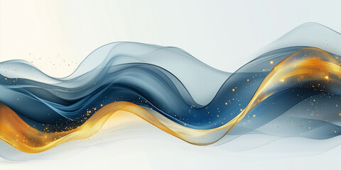 Luxury background vector. Abstract Blue and golden wave background with glow effect. Modern style wallpaper for poster, ads, sale banner, business presentation. wave pattern isolated on white