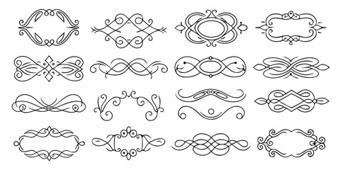 Obraz premium Vintage decorative element set for design