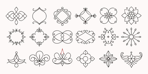 Fototapeta premium Vintage decorative element set for design