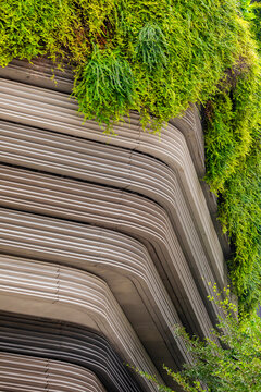 Singapore - Oct 23, 2019: Detail of the Parkroyal Collection hotel, in Pickering street