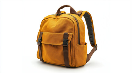 Naklejka premium Stylish Yellow Backpack with Multiple Pockets and Comfortable Straps for Everyday Use