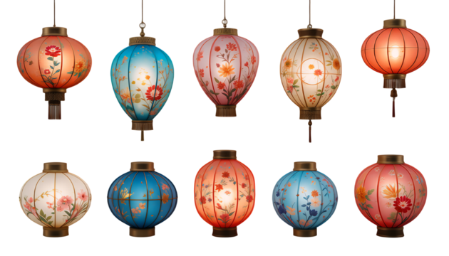 Elegant Chinese Lanterns in Vibrant Colors