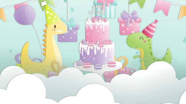 Happy Birthday Dinos, Motion Grafic Giftcard