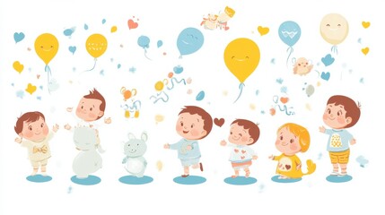 Baby growth infographics. Toddler development, infant child growing line month by month. Life process of cute newborn decent vector poster