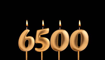 Number of followers or likes - Candle number 6500.
