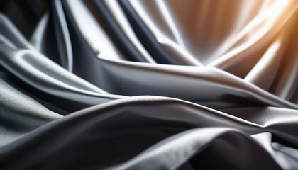 Obraz premium Grey draped satin as a background. 