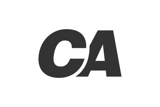 CA Techno Editable Font Logo For Corporate Branding. Bold, Futuristic Design With Unique Typographic Ideas. Minimal Custom Type And Dynamic Letter