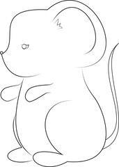 mouse silhouette outline, vector illustration, eps10