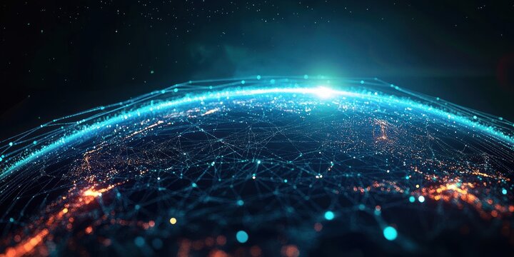 Futuristic Digital Globe Network Communication Technology for Global Business and Telecommunication