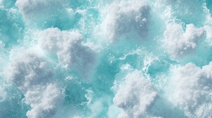 Ocean wave foam texture, turquoise water, background blur, design