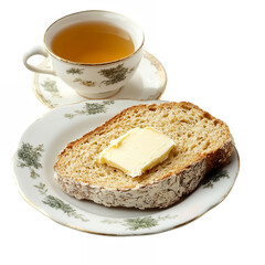 Buttered Bread Slice Tea Breakfast Morning cup food meal    