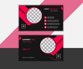 Modern Creative Business card. Double-sided Business card Vector template design. Horizontal and vertical layout, print ready vector File illustration simple clean template design in business Purpose.