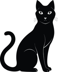 Cat silhouette , black silhouette cat full body, cat silhouette icon bundle illustration  
