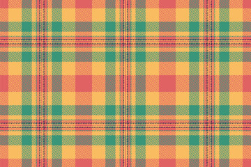 Bright multicolored plaid pattern with playful geometry suitable