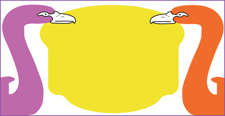 Print,  flamingo, bird, pink, advertisement, advertising, business, marketing, illustration, vector, image, poster, postcard, congratulation, banner.eps