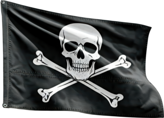 pirate flag with skull and crossbones, transparent png