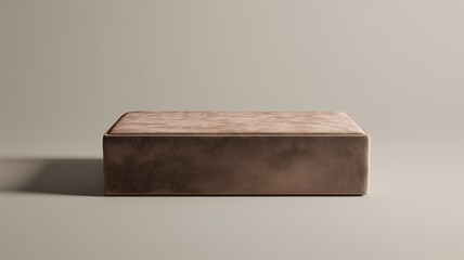A photorealistic image of a rectangular velvet-covered box with a soft texture and elegant appearance
