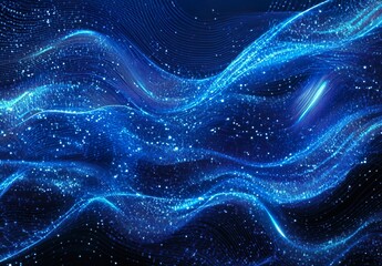 Quantum computer technologies concept. Futuristic blue