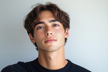 Obraz premium Men's Beauty Skincare Portrait Young Man Casual Indoor Lifestyle