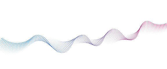 Flowing Dot Wave halftone gradient pattern on transparent background	
