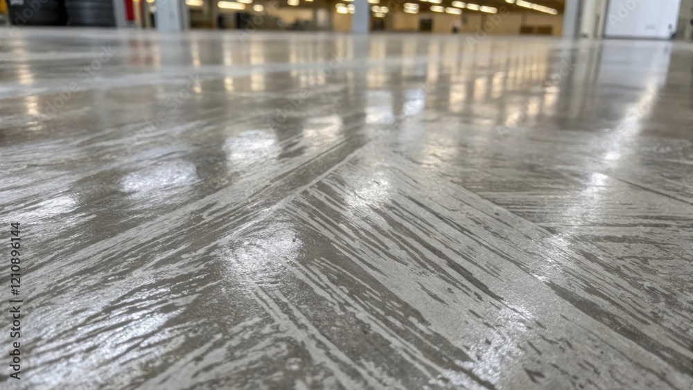 Poster a closeup of a concrete floor with a brushstroke pattern characterized by varying shades of gray and