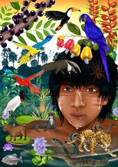 Artistic image of tropical wetland pantanal