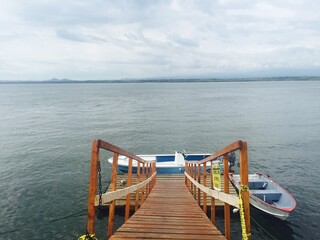wooden pier on the sea