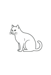 Obraz premium Hand drawn cat outline illustration