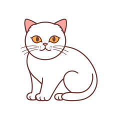 Obraz premium Hand drawn cat outline illustration